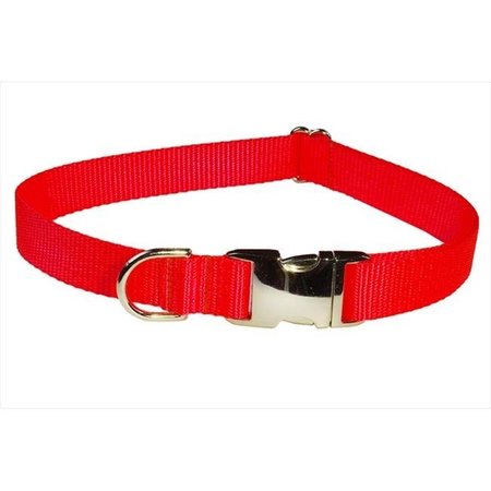 SASSY DOG WEAR Sassy Dog Wear SOLID NEON ORANGE-METAL BUCKLE MED-C Aluminum Buckles Dog Collar; Neon Orange - Medium SOLID NEON ORANGE-METAL BUCKLE MED-C